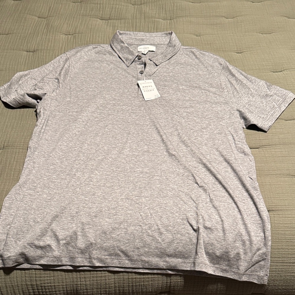 NWT Calibrate Light Gray Polo Shirt
